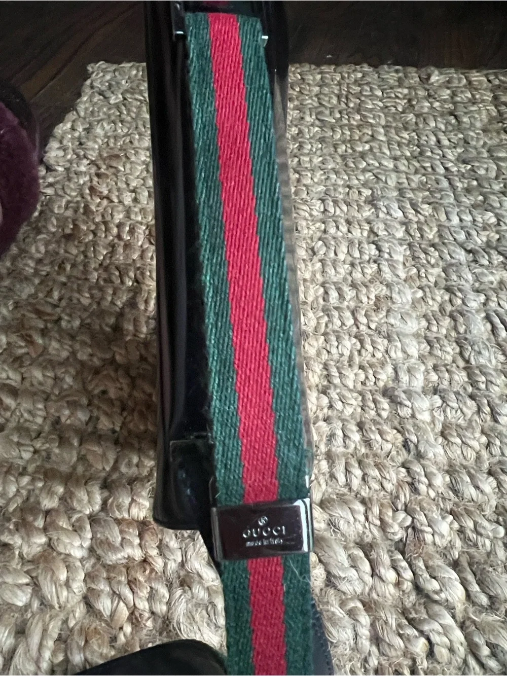 Gucci Black Patent Leather Messenger Bag